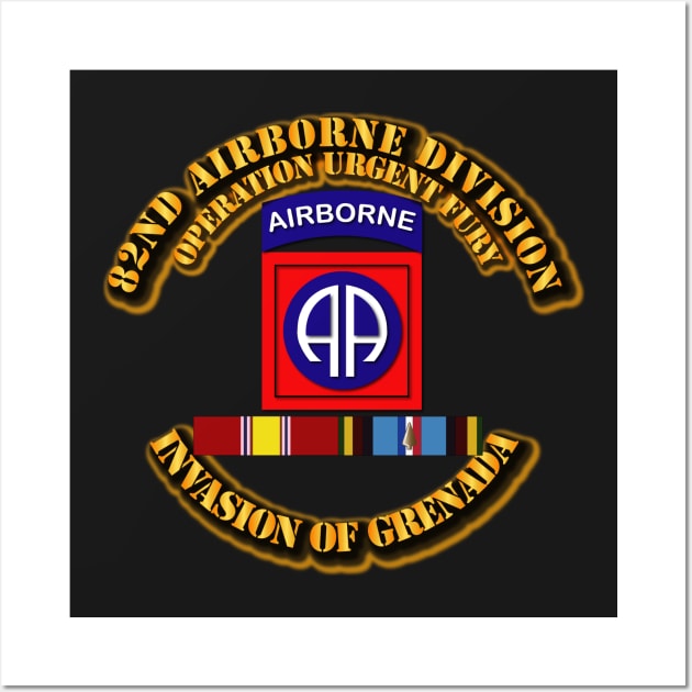 Invasion of Grenada - 82nd Abn Div Operation Urgent Fury w Svc Ribbons Wall Art by twix123844